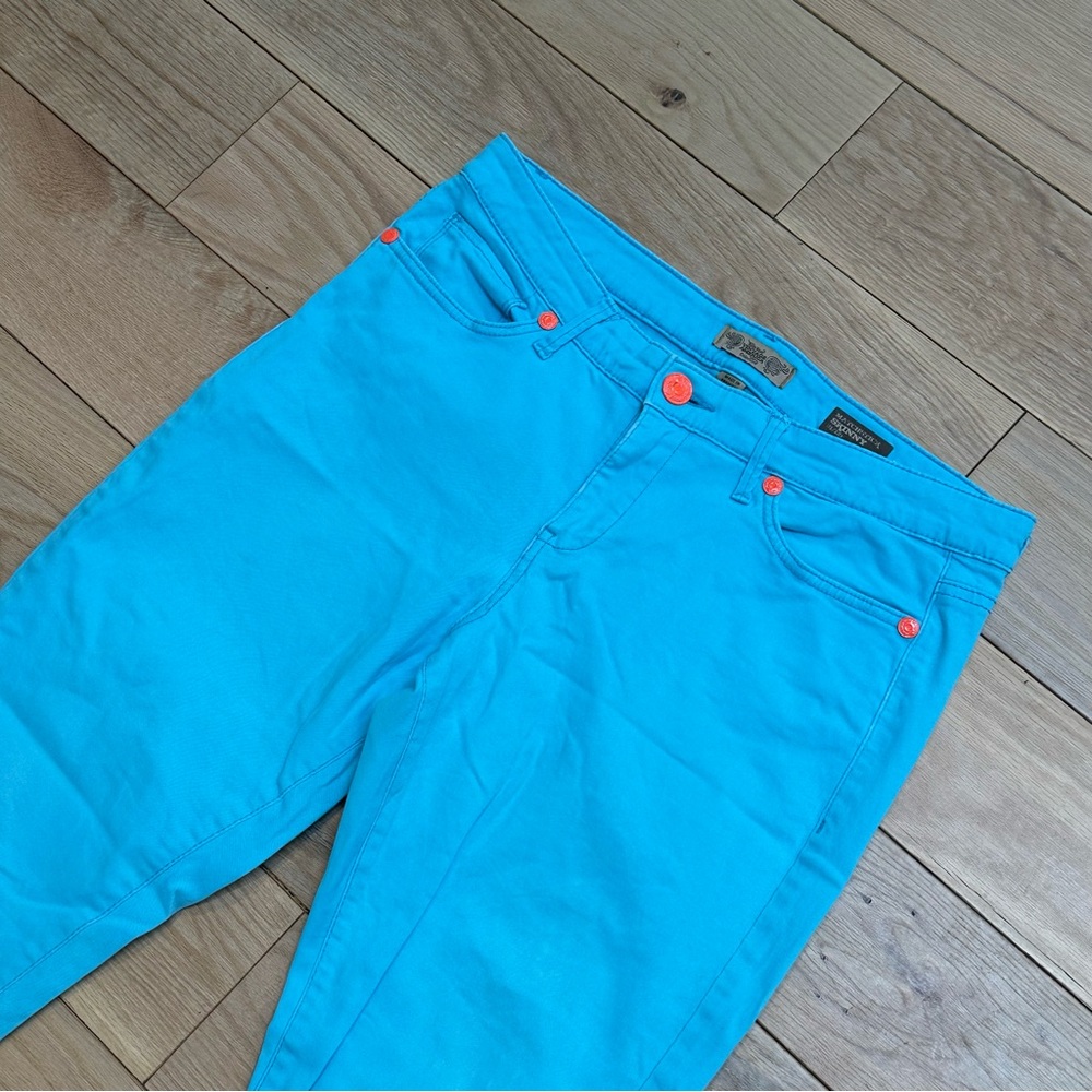 Nine West Matchstick Skinny Bright Blue Cropped Pants - Picture 3 of 8